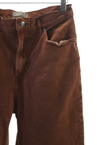 Everlane Womens Brown Straight Jeans High Rise Cotton Blend Tall Size 29