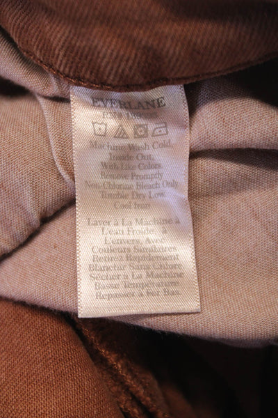 Everlane Womens Brown Straight Jeans High Rise Cotton Blend Tall Size 29
