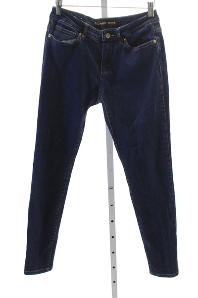 Michael Michael Kors Womens Skinny Jeans Blue Cotton Blend Mid Rise Size 4