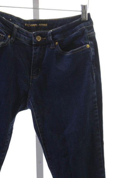 Michael Michael Kors Womens Skinny Jeans Blue Cotton Blend Mid Rise Size 4
