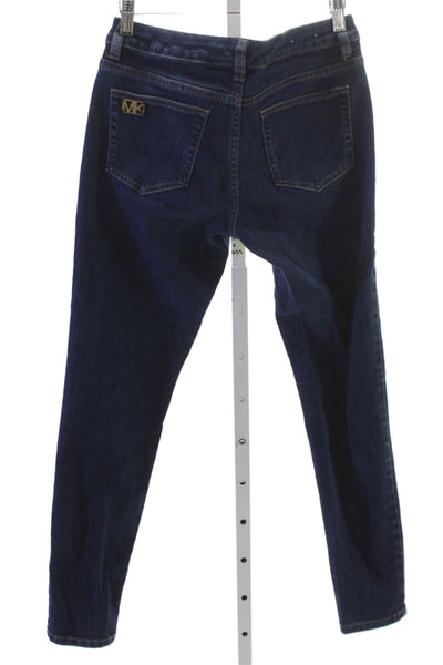 Michael Michael Kors Womens Skinny Jeans Blue Cotton Blend Mid Rise Size 4