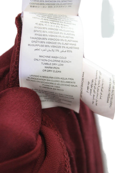 Michael Michael Kors Women Red V-Neck Tunic Blouse 3/4 Sleeve Polyester Size 2X