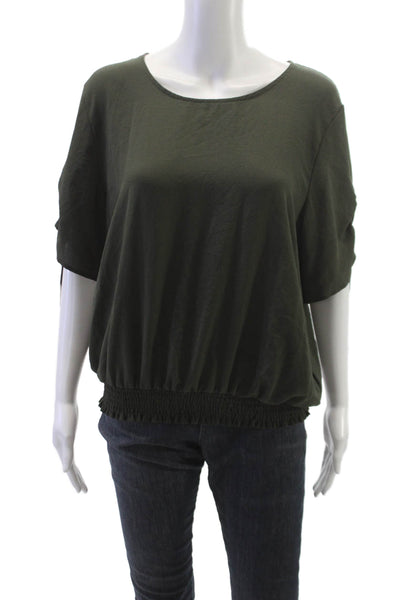 Michael Michael Kors Women Green Round Neck Short Sleeve Blouse Size XL
