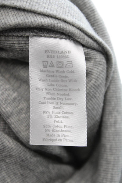 Everlane Women Pima Gray Sleeveless Square Neck Bodycon Dress Petite Size S