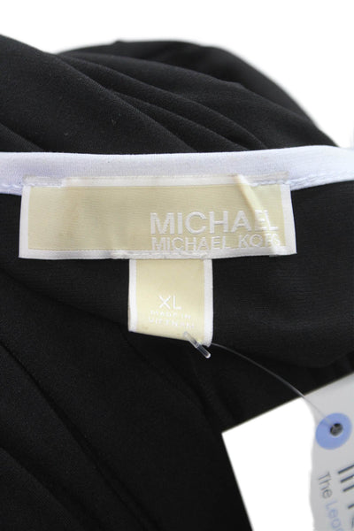 Michael Michael Kors Women Shift Dress Black Long Sleeve Round Neck Size XL