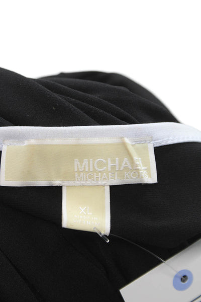 Michael Michael Kors Women Shift Dress Black Long Sleeve Round Neck Size XL