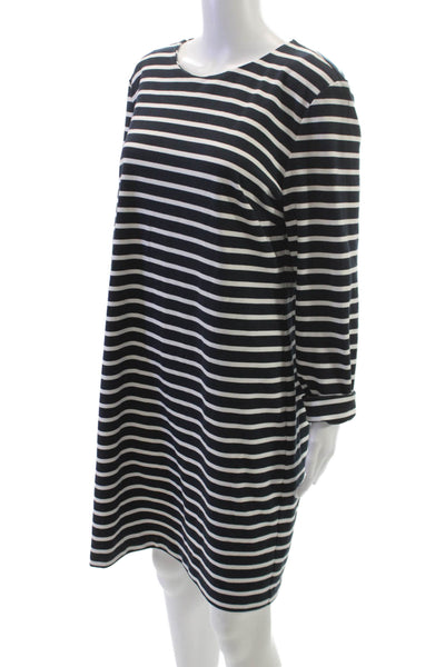Michael Michael Kors Womens Shift Dress Black Long Sleeve Striped Size XL
