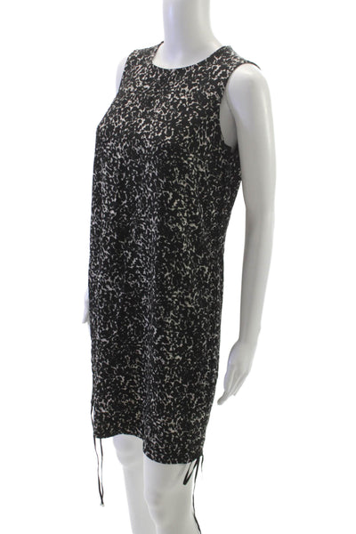 Michael Michael Kors Women Shift Dress Black Animal Print Sleeveless Size 2