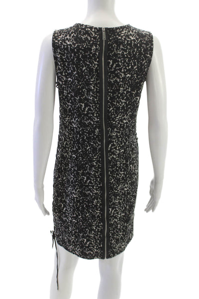 Michael Michael Kors Women Shift Dress Black Animal Print Sleeveless Size 2