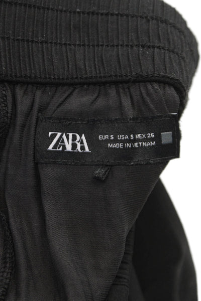 Zara Womens Dress Pants Black Polyester Pull On Size S