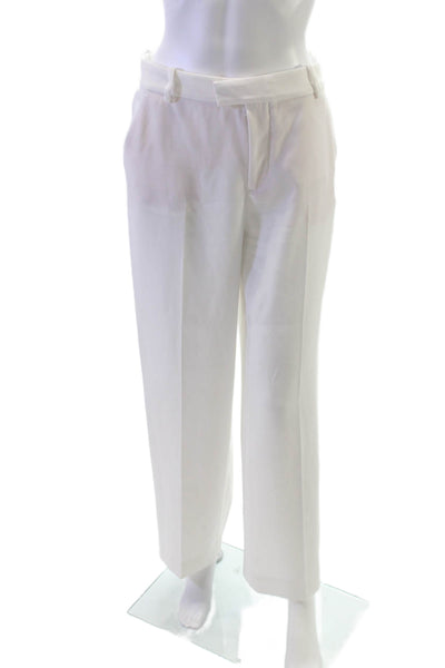 Zara Womens White Dress Pants Polyester Zip Size S
