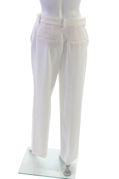 Zara Womens White Dress Pants Polyester Zip Size S