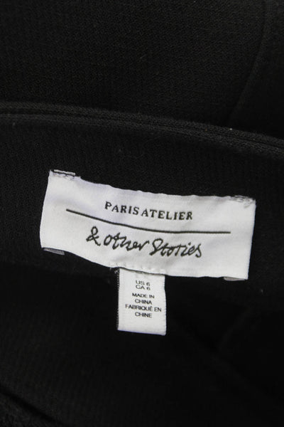 Paris Atelier + Other Stories Womens Cropped Black Pants Size 6