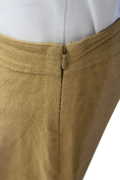 APC Womens Pleated Knee Length Skirt Brown Viscose Zip Size 34