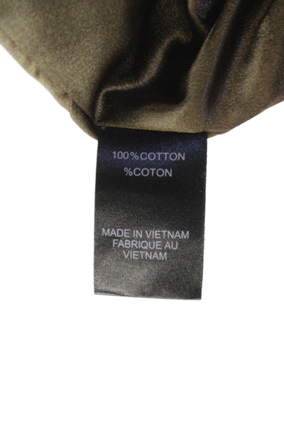 Tahari Women A-Line Skirt Brown Cotton Zip Knee Length Size L