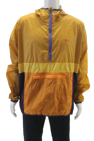 Cotopaxi Unisex Windbreaker Gold Colorblock Polyester Zip Spring Size XL