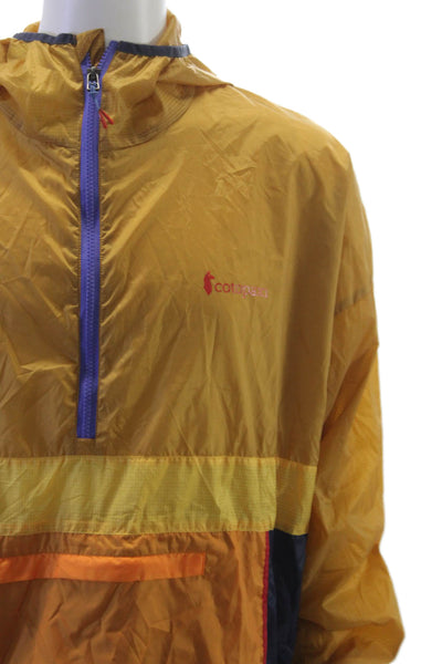 Cotopaxi Unisex Windbreaker Gold Colorblock Polyester Zip Spring Size XL