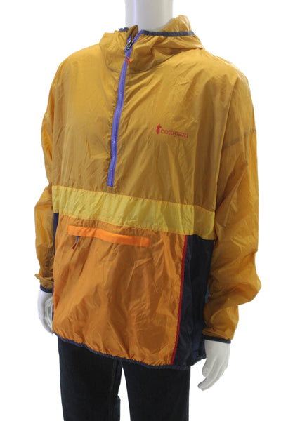 Cotopaxi Unisex Windbreaker Gold Colorblock Polyester Zip Spring Size XL