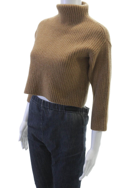 Everlane Womens Pullover Sweater Brown Wool High Neck 3/4 Sleeve Solid Size XS