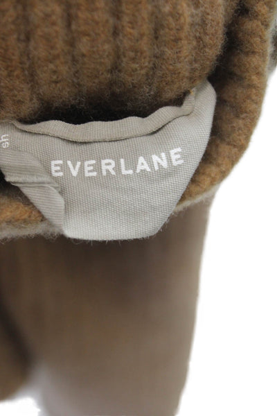 Everlane Womens Pullover Sweater Brown Wool High Neck 3/4 Sleeve Solid Size XS