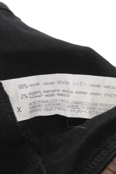 Zara Women Cropped Sleeveless Viscose Square Neck Tank Black Zip Size S