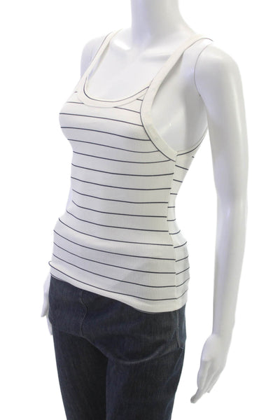 Zara Womens Basic Striped White Scoop Neck Sleeveless Tank Size S