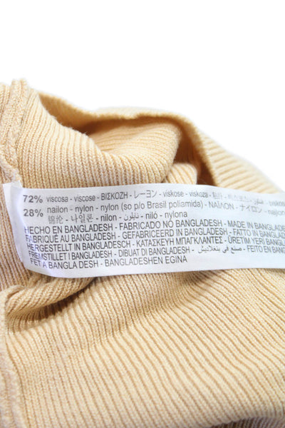 Zara Womens Pullover Sweater Turtleneck Long Sleeve Beige Viscose Size S
