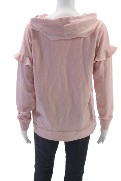 Michael Michael Kors Womens Pink Cotton Full Zip Hoodie Size M