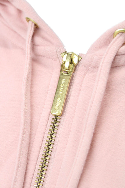 Michael Michael Kors Womens Pink Cotton Full Zip Hoodie Size M