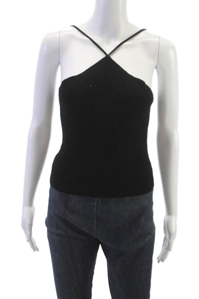 Everlane Womens Basic Halter Tank Black Viscose Sleeveless Size L