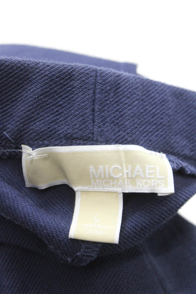 Michael Michael Kors Womens Blue Capri Pants Cotton Blend Size L
