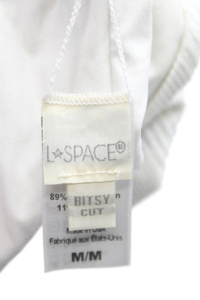 L Space Womens Bikini Set White Nylon Solid Size M