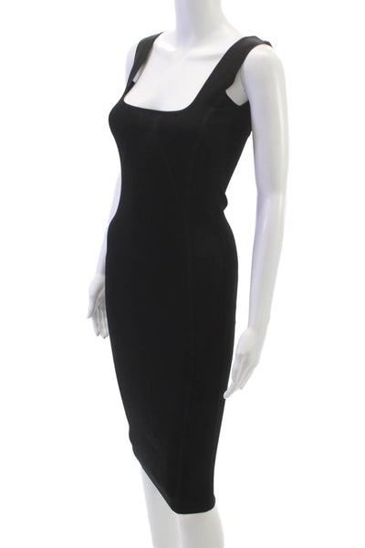 Aqua Womens Bodycon Black Square Neck Sleeveless Rayon Short Dress Size XS