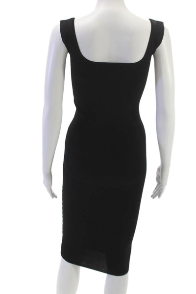 Aqua Womens Bodycon Black Square Neck Sleeveless Rayon Short Dress Size XS