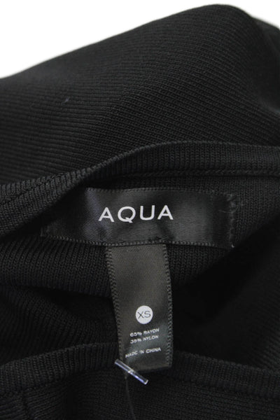 Aqua Womens Bodycon Black Square Neck Sleeveless Rayon Short Dress Size XS