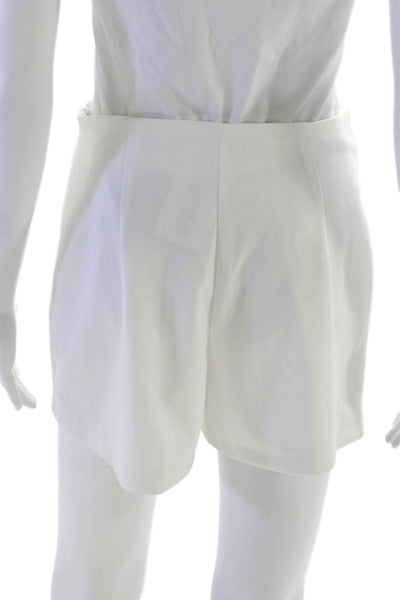 Aqua Women Mini Skort White Polyester Short Zip Size S