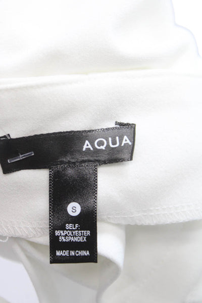 Aqua Women Mini Skort White Polyester Short Zip Size S