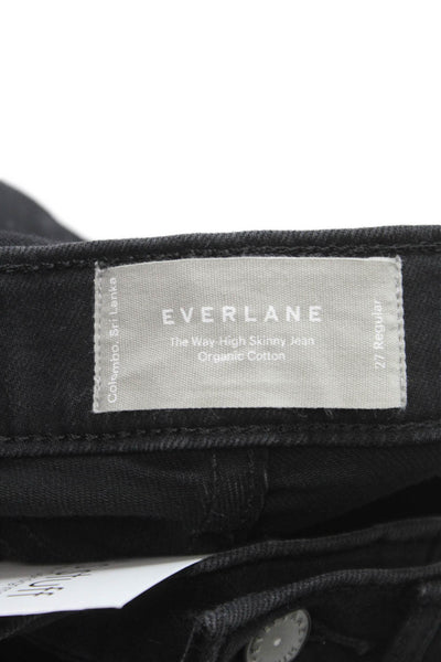 Everlane Women Skinny Jeans Black Mid Rise 28 Inseam Cotton Size 27