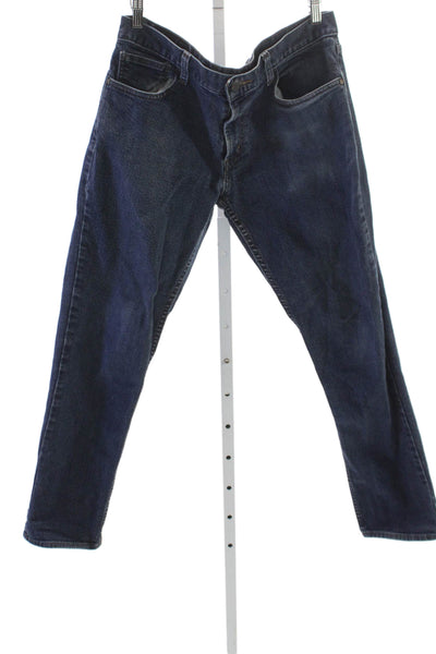 Michael Kors Mens Blue Straight Jeans Cotton Button Fly Size 32
