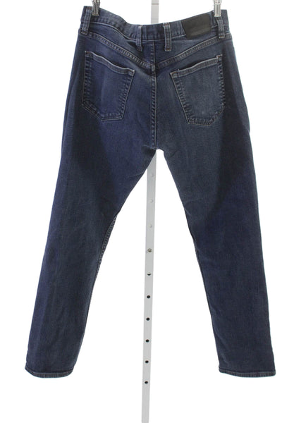 Michael Kors Mens Blue Straight Jeans Cotton Button Fly Size 32