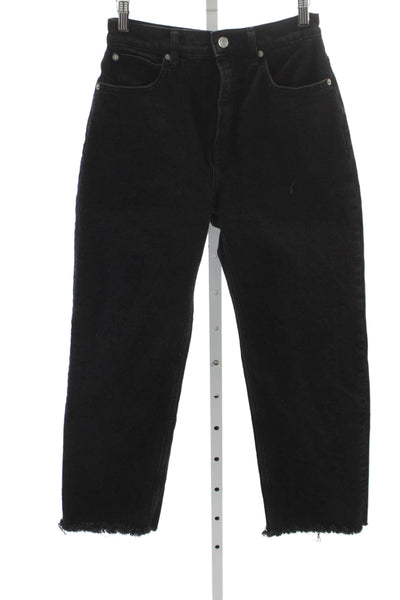 Everlane Women Straight Black High Rise Cotton Jeans Petite Size 27