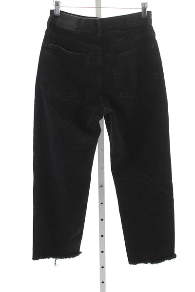 Everlane Women Straight Black High Rise Cotton Jeans Petite Size 27