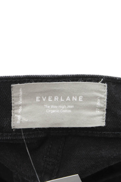 Everlane Women Straight Black High Rise Cotton Jeans Petite Size 27