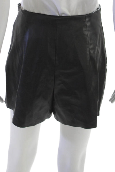 Zara Womens Wrap Skirt Black PU Zip Size M