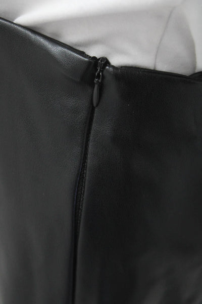 Zara Womens Wrap Skirt Black PU Zip Size M