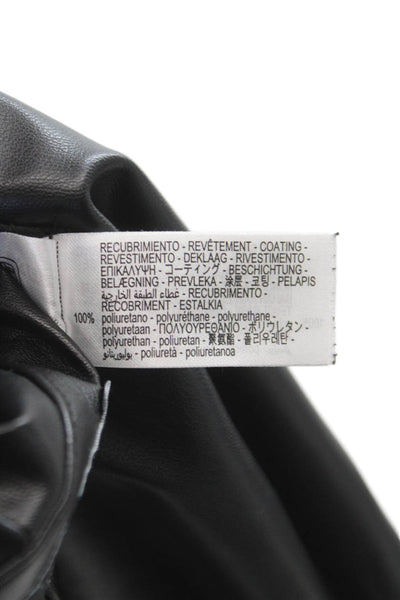 Zara Womens Wrap Skirt Black PU Zip Size M