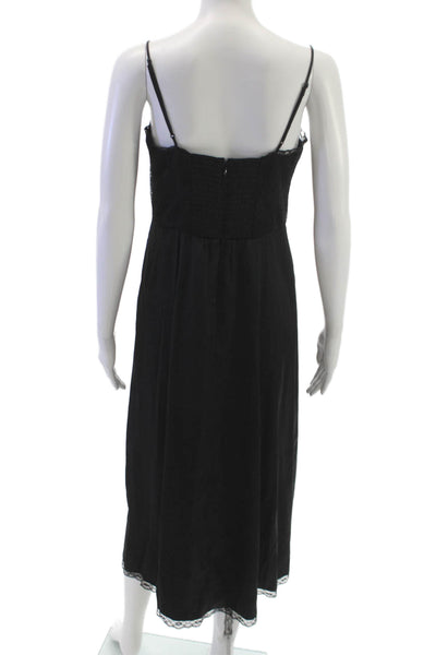 Abercrombie & Fitch Womens Black Slip Dress Square Neck Midi Polyester Size PM