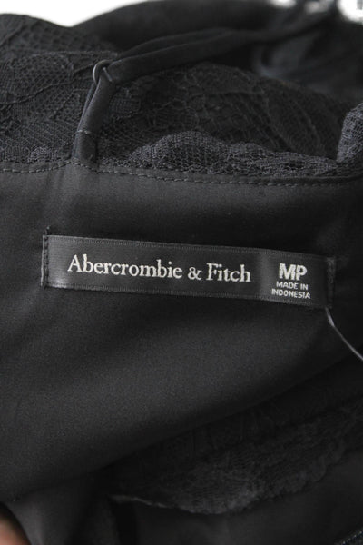 Abercrombie & Fitch Womens Black Slip Dress Square Neck Midi Polyester Size PM