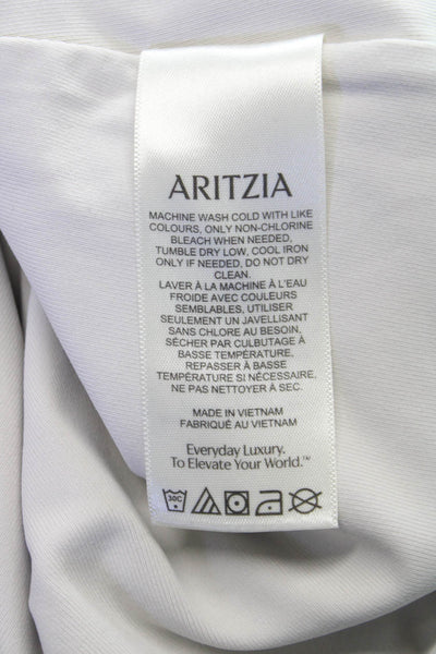 Aritzia Women Basic Beige Nylon Round Neck Short Sleeve T-Shirt Size S
