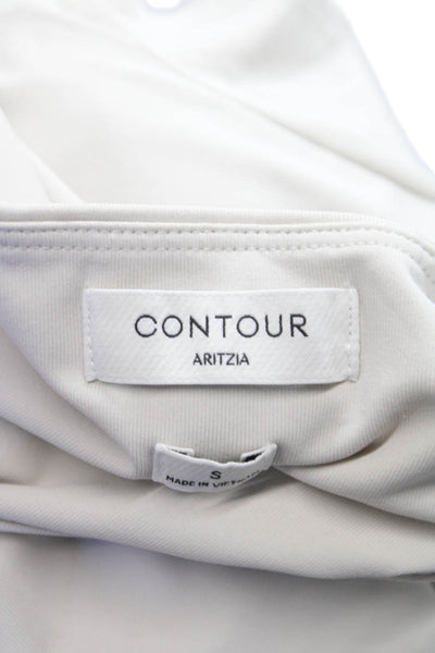Aritzia Women Basic Beige Nylon Round Neck Short Sleeve T-Shirt Size S